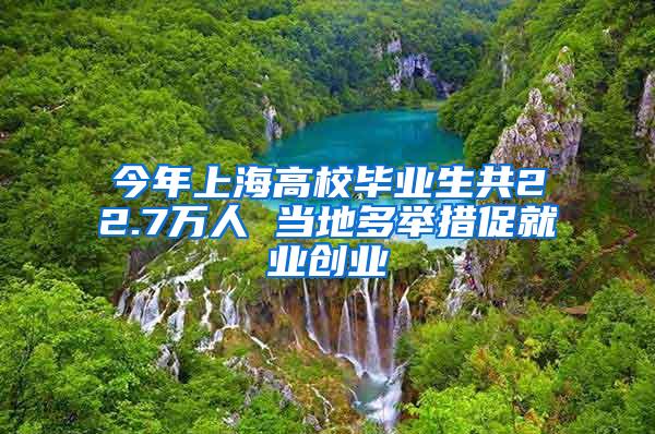 今年上海高校毕业生共22.7万人 当地多举措促就业创业