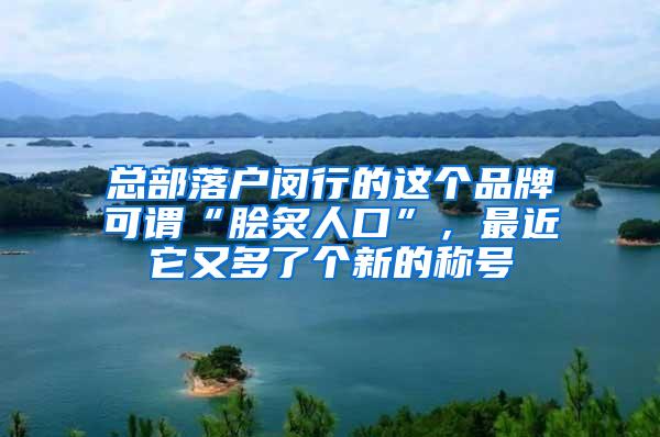 总部落户闵行的这个品牌可谓“脍炙人口”，最近它又多了个新的称号