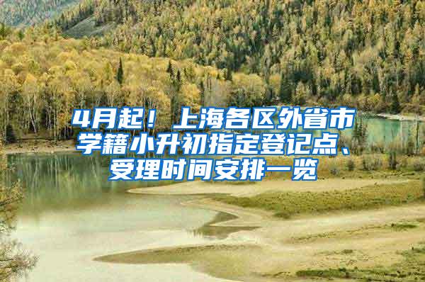 4月起！上海各区外省市学籍小升初指定登记点、受理时间安排一览