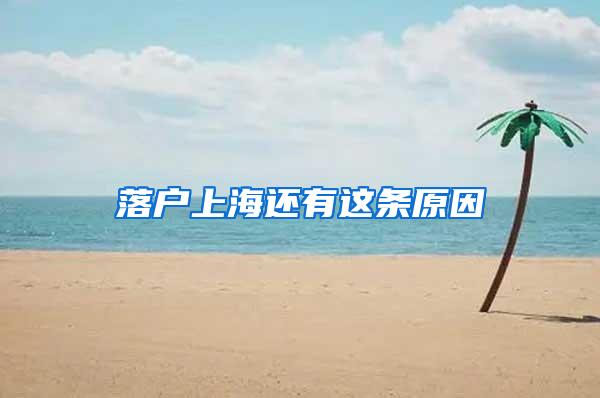 落户上海还有这条原因