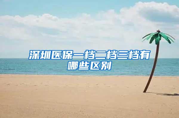 深圳医保一档二档三档有哪些区别