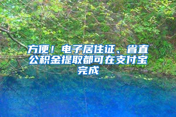 方便！电子居住证、省直公积金提取都可在支付宝完成