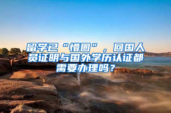 留学已“懵圈”，回国人员证明与国外学历认证都需要办理吗？