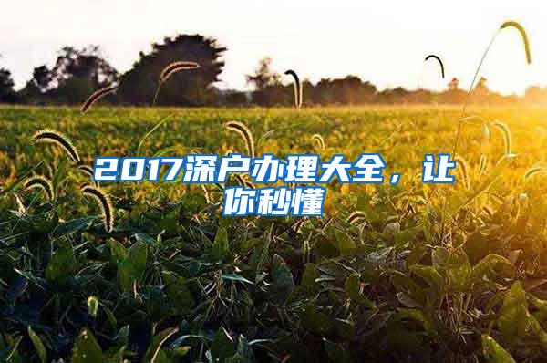 2017深户办理大全，让你秒懂