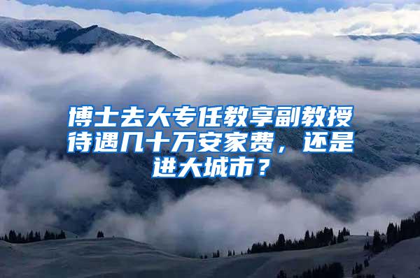 博士去大专任教享副教授待遇几十万安家费，还是进大城市？