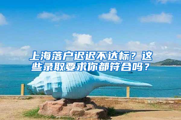 上海落户迟迟不达标？这些录取要求你都符合吗？