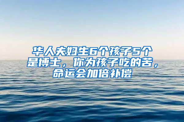 华人夫妇生6个孩子5个是博士，你为孩子吃的苦，命运会加倍补偿