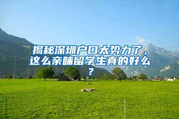 揭秘深圳户口太势力了，这么亲睐留学生真的好么？