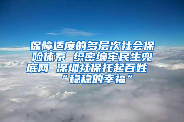 保障适度的多层次社会保险体系 织密编牢民生兜底网 深圳社保托起百姓“稳稳的幸福”