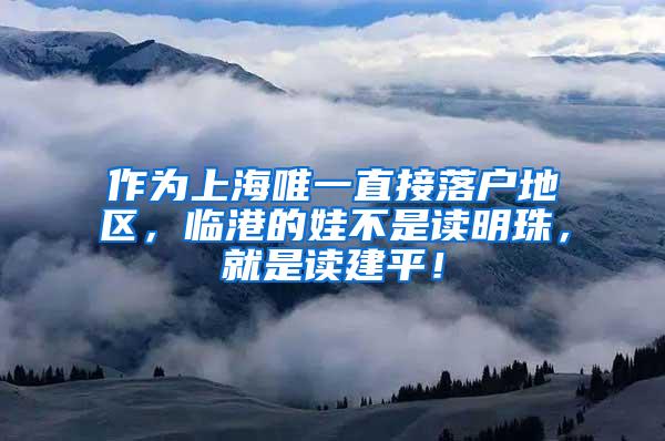 作为上海唯一直接落户地区，临港的娃不是读明珠，就是读建平！