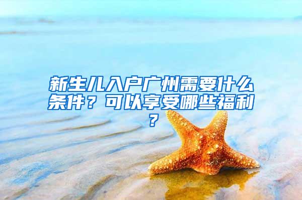 新生儿入户广州需要什么条件？可以享受哪些福利？