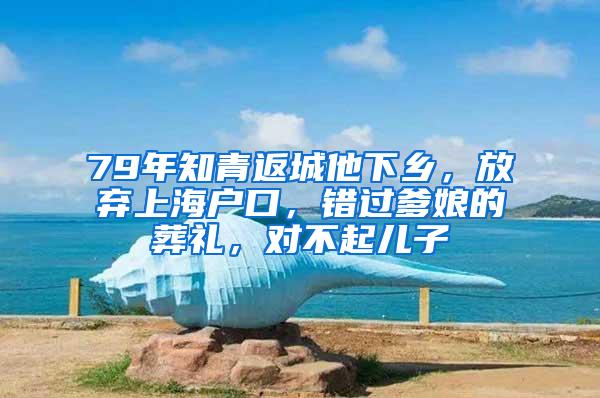 79年知青返城他下乡，放弃上海户口，错过爹娘的葬礼，对不起儿子