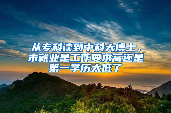 从专科读到中科大博士，未就业是工作要求高还是第一学历太低了