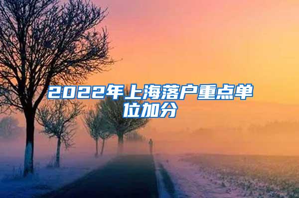 2022年上海落户重点单位加分