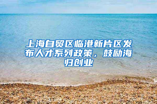 上海自贸区临港新片区发布人才系列政策，鼓励海归创业