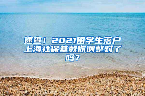 速查！2021留学生落户上海社保基数你调整对了吗？