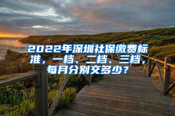 2022年深圳社保缴费标准，一档、二档、三档，每月分别交多少？