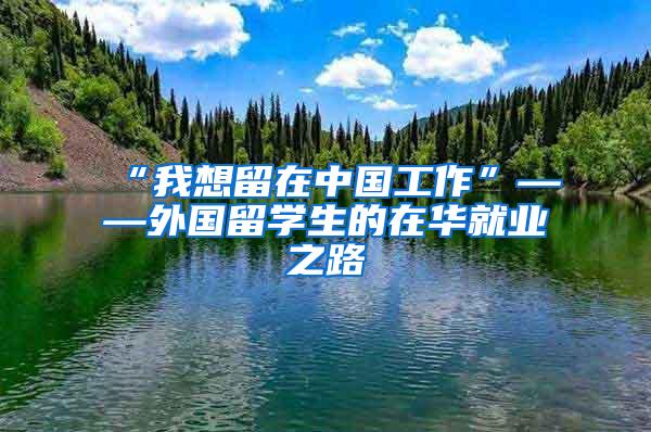 “我想留在中国工作”——外国留学生的在华就业之路