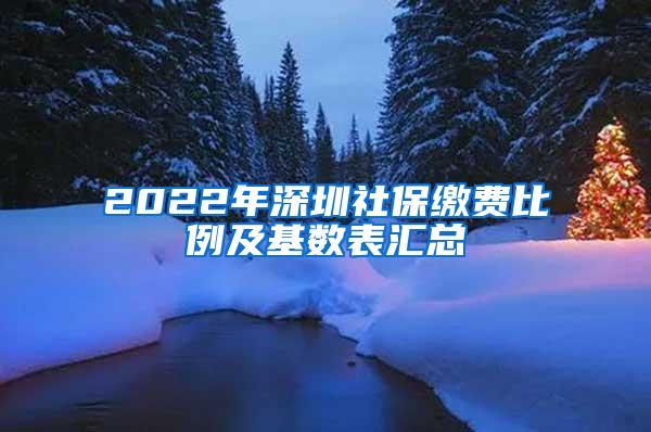 2022年深圳社保缴费比例及基数表汇总