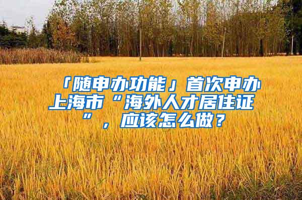 「随申办功能」首次申办上海市“海外人才居住证”，应该怎么做？