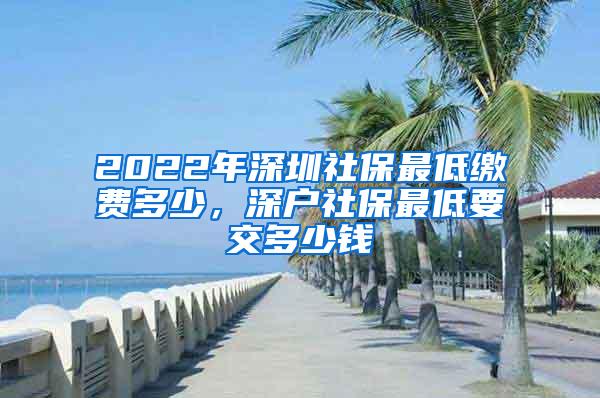 2022年深圳社保最低缴费多少，深户社保最低要交多少钱