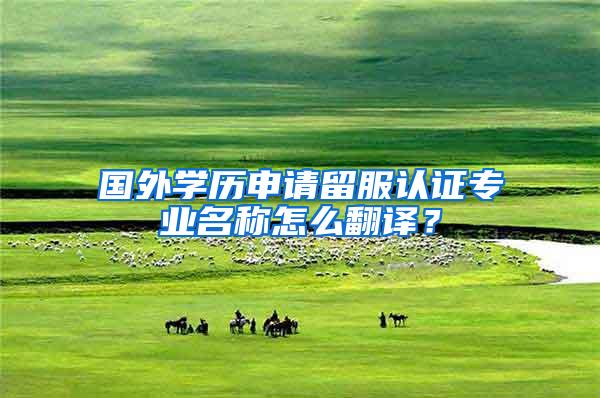 国外学历申请留服认证专业名称怎么翻译？