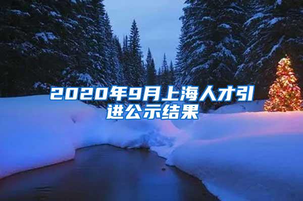 2020年9月上海人才引进公示结果