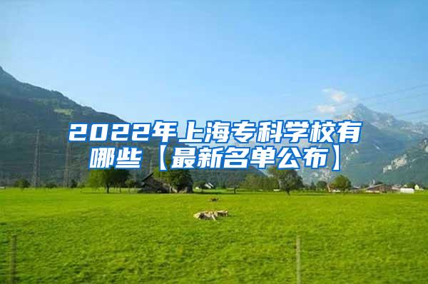 2022年上海专科学校有哪些【最新名单公布】