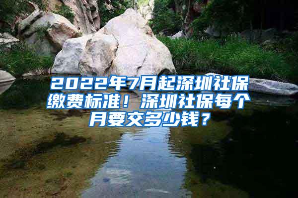 2022年7月起深圳社保缴费标准！深圳社保每个月要交多少钱？