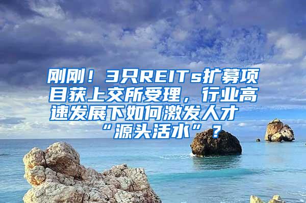 刚刚！3只REITs扩募项目获上交所受理，行业高速发展下如何激发人才“源头活水”？