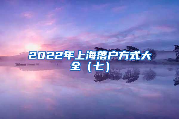 2022年上海落户方式大全（七）
