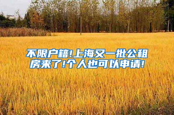 不限户籍!上海又一批公租房来了!个人也可以申请!