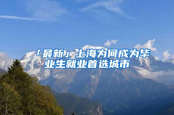 「最新」上海为何成为毕业生就业首选城市