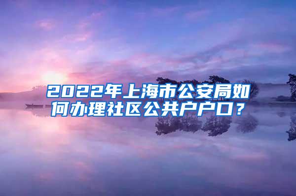 2022年上海市公安局如何办理社区公共户户口？