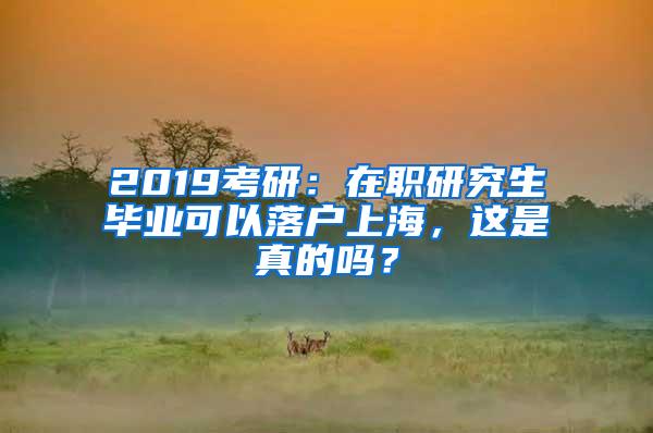 2019考研：在职研究生毕业可以落户上海，这是真的吗？