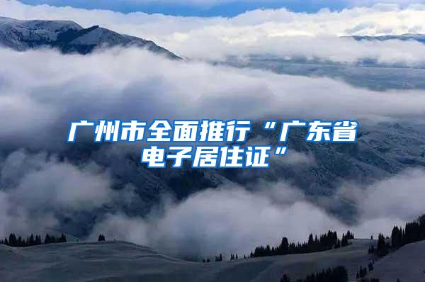 广州市全面推行“广东省电子居住证”