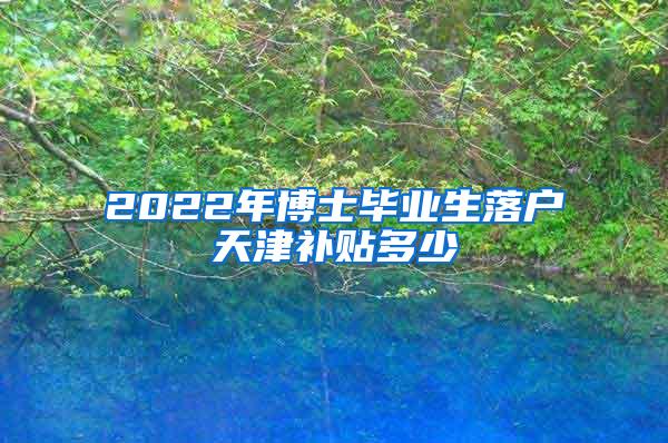 2022年博士毕业生落户天津补贴多少