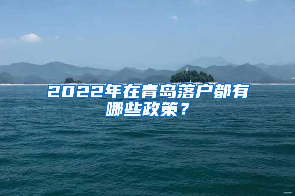 2022年在青岛落户都有哪些政策？