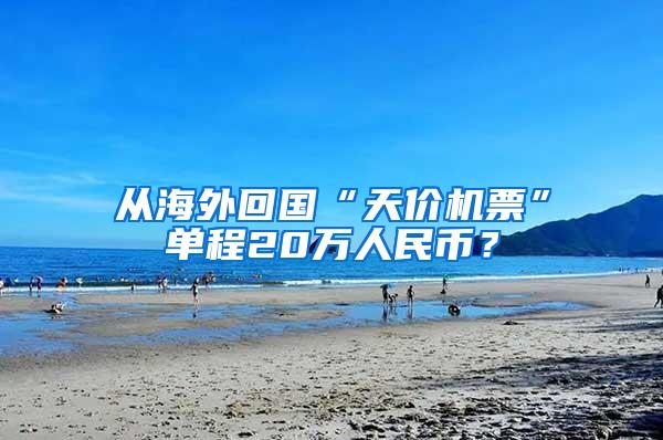 从海外回国“天价机票”单程20万人民币？