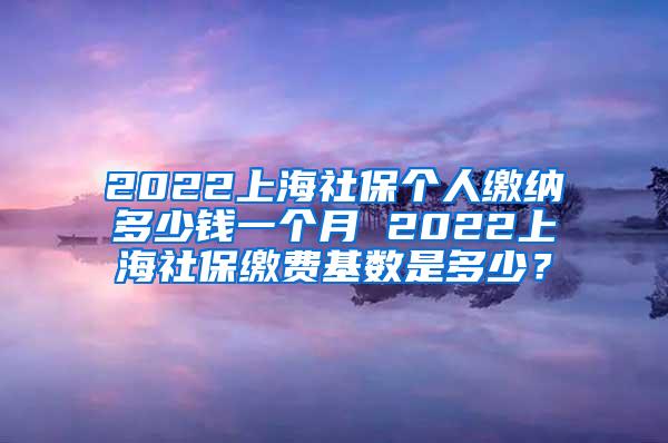 2022上海社保个人缴纳多少钱一个月 2022上海社保缴费基数是多少？