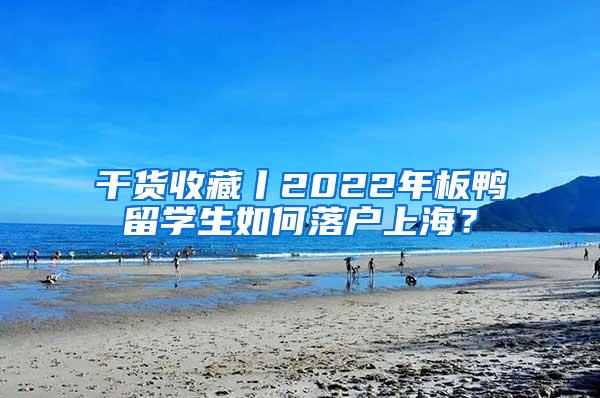 干货收藏丨2022年板鸭留学生如何落户上海？