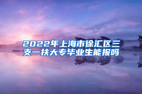 2022年上海市徐汇区三支一扶大专毕业生能报吗