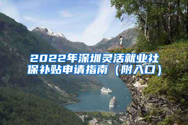 2022年深圳灵活就业社保补贴申请指南（附入口）