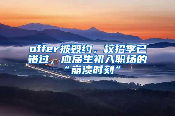 offer被毁约，校招季已错过，应届生初入职场的“崩溃时刻”