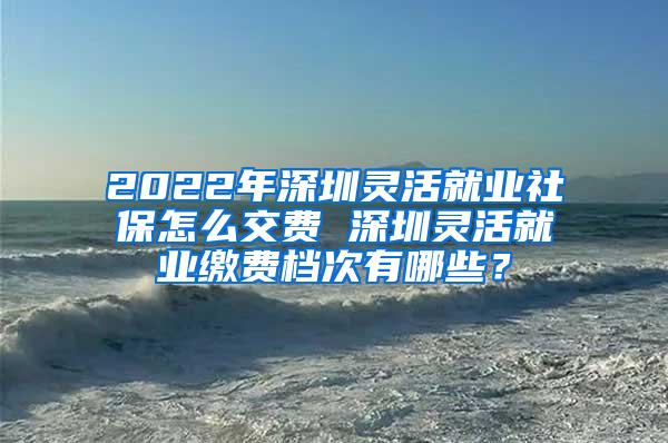 2022年深圳灵活就业社保怎么交费 深圳灵活就业缴费档次有哪些？