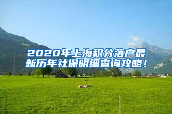 2020年上海积分落户最新历年社保明细查询攻略！
