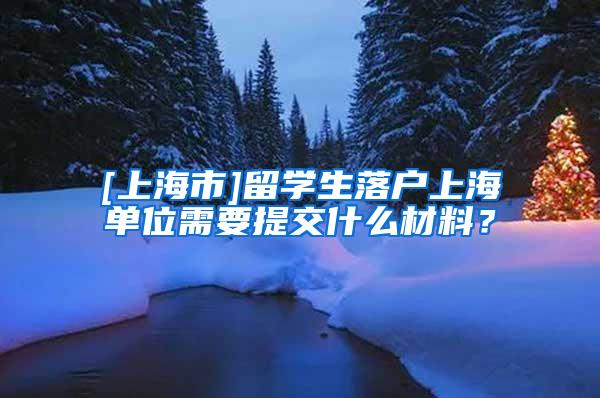 [上海市]留学生落户上海单位需要提交什么材料？