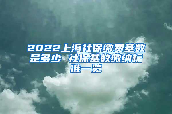2022上海社保缴费基数是多少 社保基数缴纳标准一览