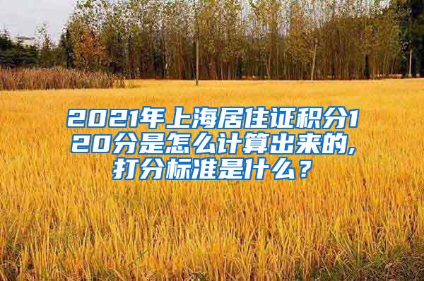 2021年上海居住证积分120分是怎么计算出来的,打分标准是什么？