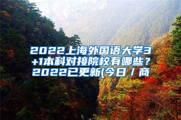 2022上海外国语大学3+1本科对接院校有哪些？2022已更新(今日／商